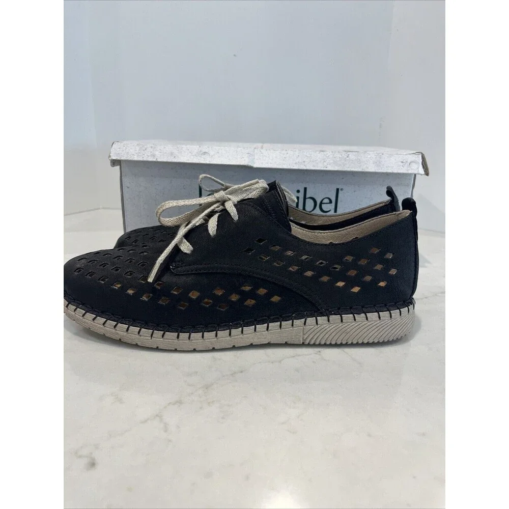 Josef Seibel NEW 41 (US‎ 10-10.5) Leather Black Sofie 26 Sneakers Lace Up Shoes